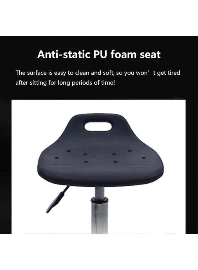 كرسي متحرك مضاد للكهرباء الساكنة للخدمة الشاقة – كرسي دوّار قابل لتعديل الارتفاع مع عجلات للصالونات، السبا، الاستخدام الطبي، الجرافيك، المساج والتجميل - Image 3