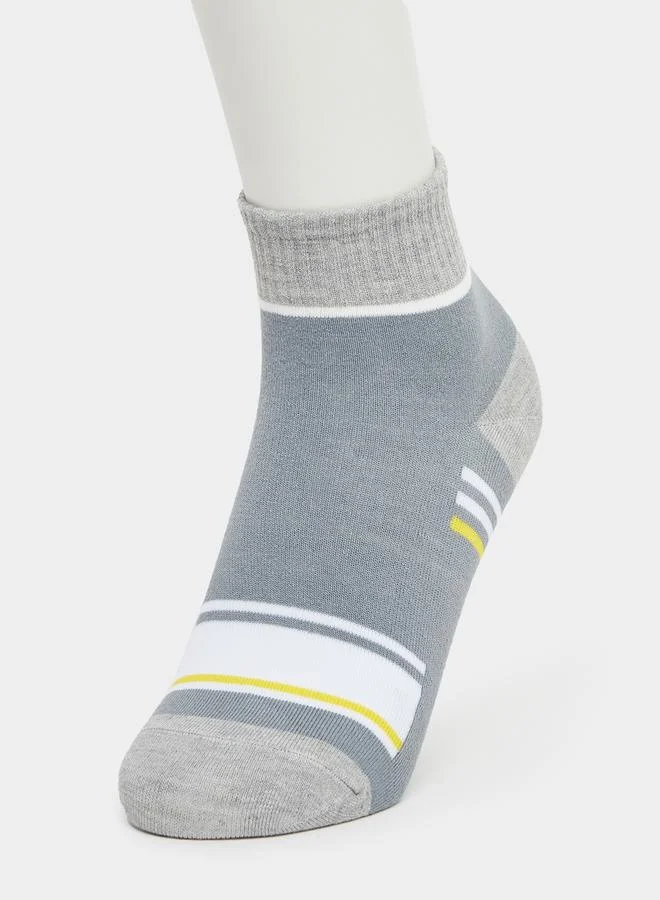 Styli Set of 5 - Striped Ribbed Cuff Crew Socks