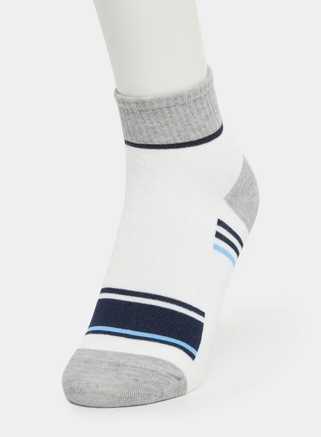 Styli Set of 5 - Striped Ribbed Cuff Crew Socks