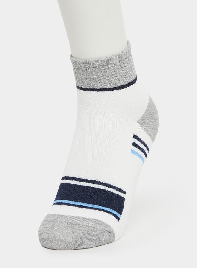 Styli Set of 5 - Striped Ribbed Cuff Crew Socks - Image 4