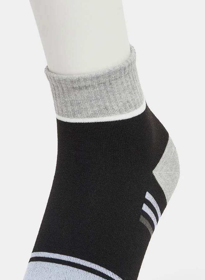 Styli Set of 5 - Striped Ribbed Cuff Crew Socks