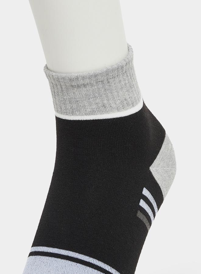 Styli Set of 5 - Striped Ribbed Cuff Crew Socks - Image 3