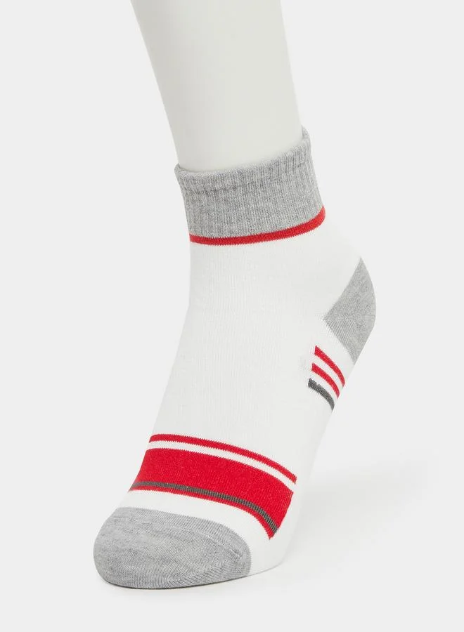 Styli Set of 5 - Striped Ribbed Cuff Crew Socks