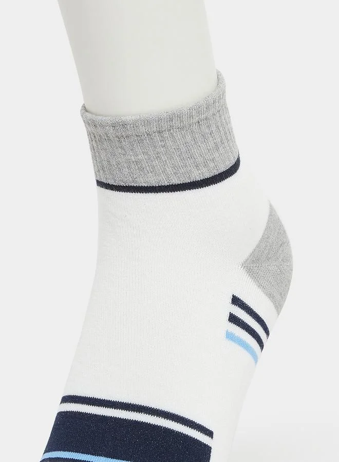 Styli Set of 5 - Striped Ribbed Cuff Crew Socks