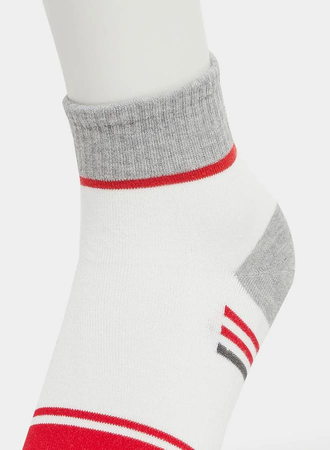 Styli Set of 5 - Striped Ribbed Cuff Crew Socks