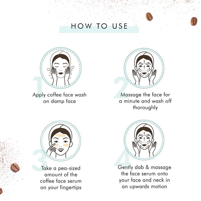 MCaffeine mCaffeine MustHave Coffee Face Duo Free All Purpose Teal Pouch Deep Cleanser Reduces Puffiness Face Wash Face Serum  - Image 5