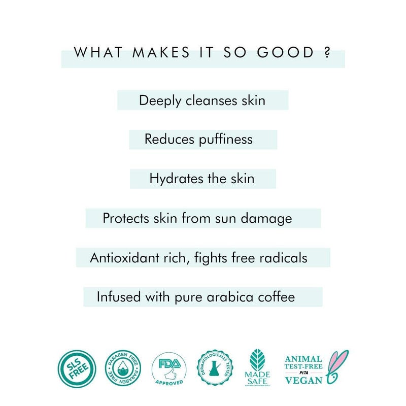 MCaffeine mCaffeine MustHave Coffee Face Duo Free All Purpose Teal Pouch Deep Cleanser Reduces Puffiness Face Wash Face Serum  - Image 4