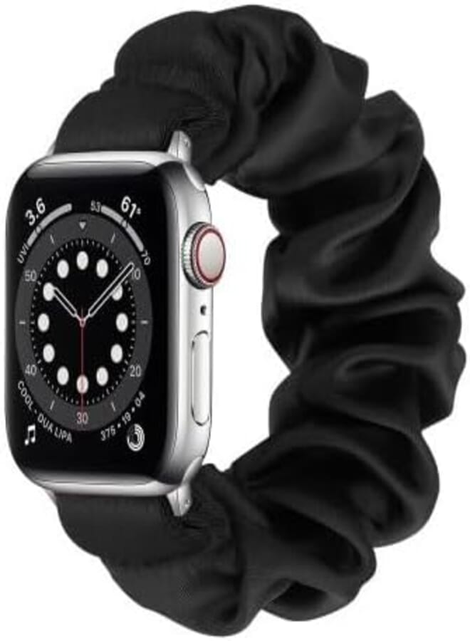 Next Store strap Lovecases Black Satin Scrunchie Strap - Compatible For IWatch Strap 42mm 44mm 45mm 49mm