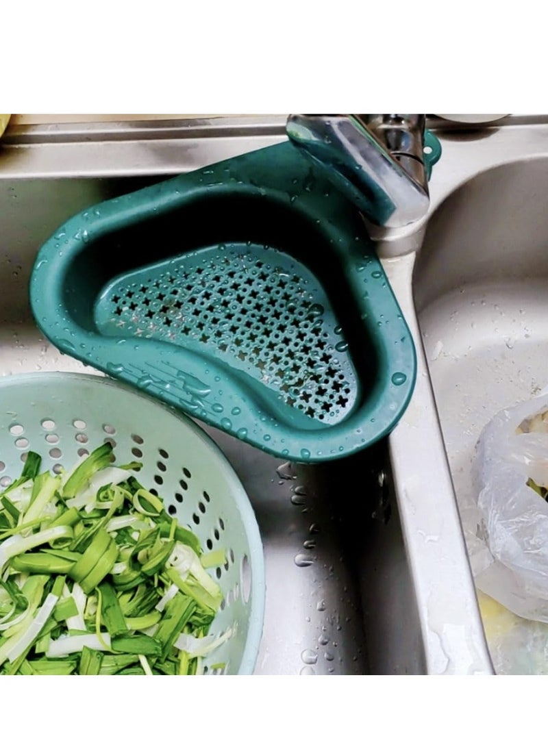 Loquat 2Pcs Kitchen Sink Drain Basket，Multifunctional Kitchen Triangular Sink Filter for Kitchen Corner Sink Strainer(Blue) - Image 4