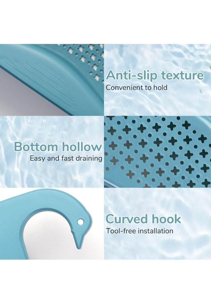 Loquat 2Pcs Kitchen Sink Drain Basket，Multifunctional Kitchen Triangular Sink Filter for Kitchen Corner Sink Strainer(Blue) - Image 2