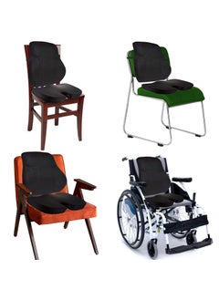 kossto kossto Ultimate Pro Seat Cushion Backrest Cushion Combo Relieves Back Coccyx Pain Memory Foam for Orthopedic Support for Long Sitting Hours on OfficeHome Chair with 2 Years Warranty Black  - Image 2