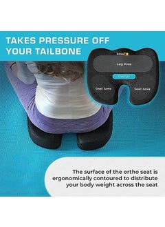 kossto kossto Ultimate Pro Seat Cushion Backrest Cushion Combo Relieves Back Coccyx Pain Memory Foam for Orthopedic Support for Long Sitting Hours on OfficeHome Chair with 2 Years Warranty Black  - Image 5