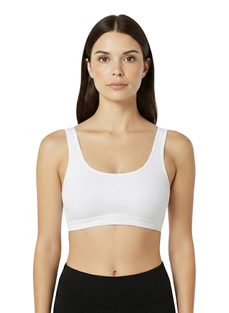 Comodo Pack of 2 Women's Cotton Wide Strap Cross Back Sport Non Padded Bra - Image 2