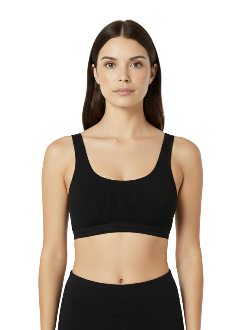 Comodo Pack of 2 Women's Cotton Wide Strap Cross Back Sport Non Padded Bra - Image 3