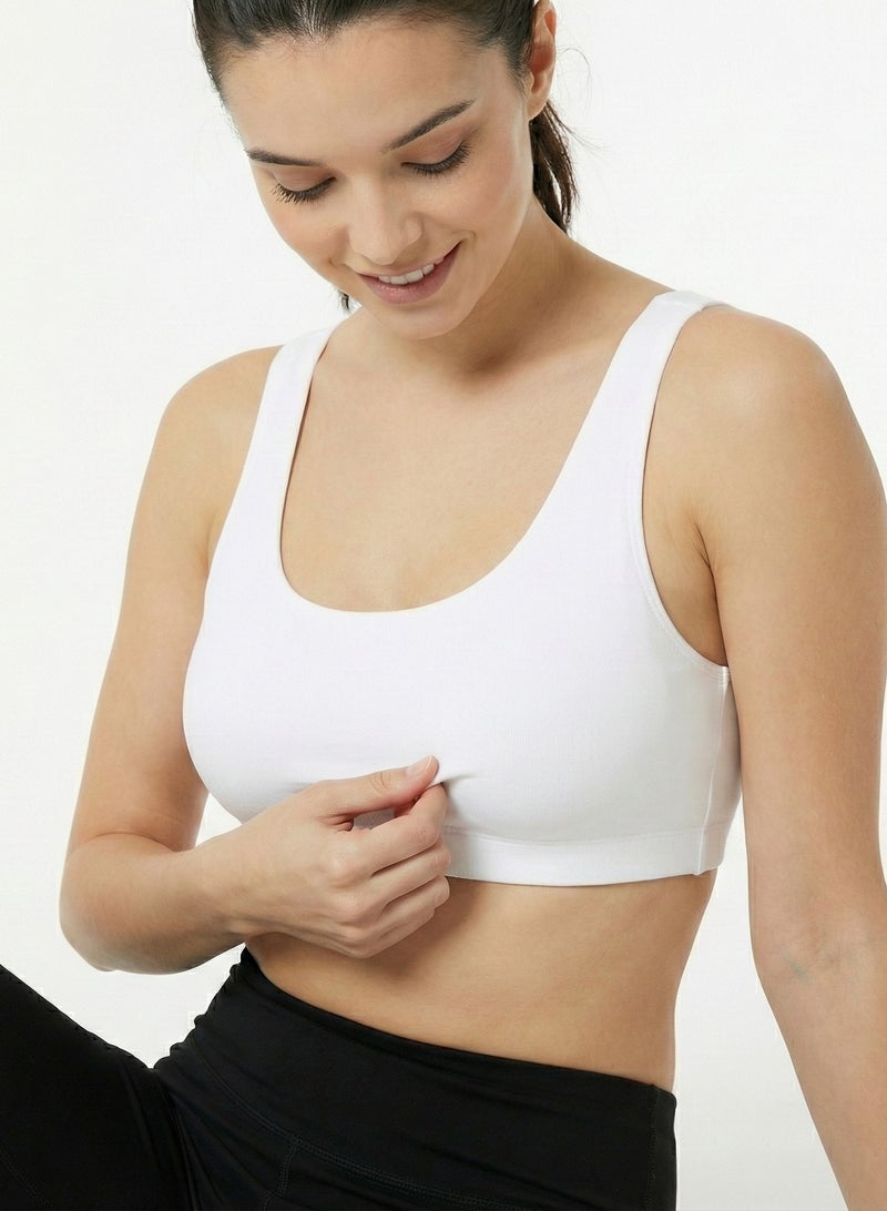 Comodo Pack of 2 Women's Cotton Wide Strap Cross Back Sport Non Padded Bra - Image 5