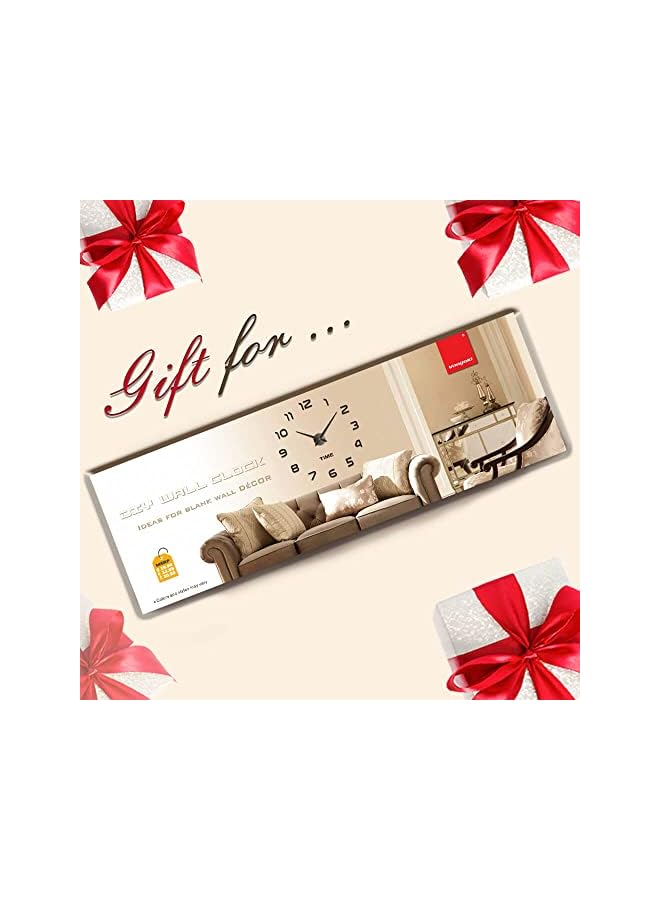 Raxoom ساعة حائط كبيرة بدون إطار بتصميم حديث مع ملصقات مرآة ثلاثية الأبعاد وساعات معدنية كبيرة لتزيين المنزل والمكتب - Image 3