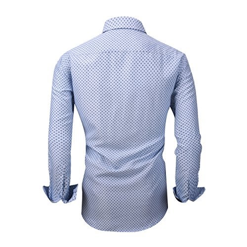 Alex Vando Mens Printed Dress Shirts Long Sleeve Button Down Shirt,Lt Blue 863,XXL - Image 3