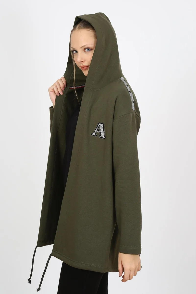 Alexander Gardi Hooded Shoulder Detail Long Cardigan (B21-30305)
