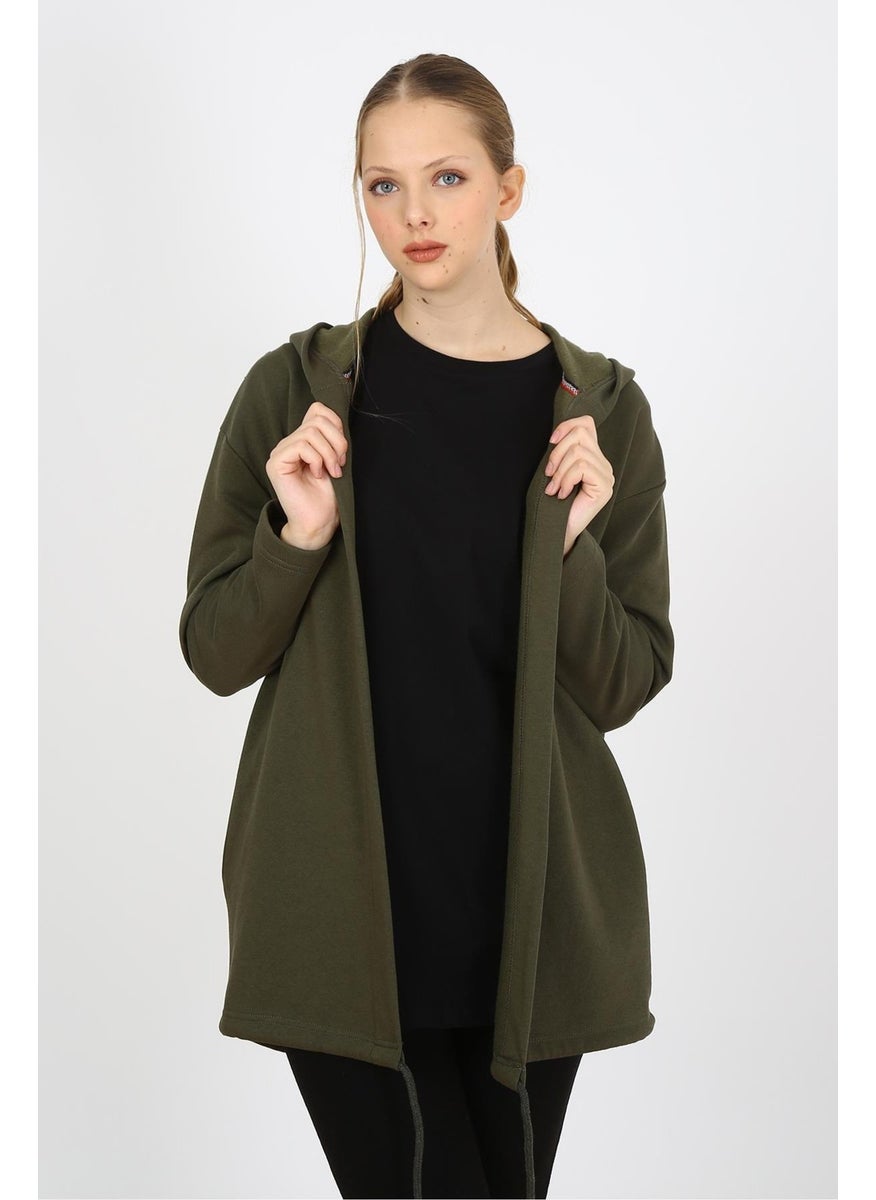 Alexander Gardi Hooded Shoulder Detail Long Cardigan (B21-30305)  - Image 4
