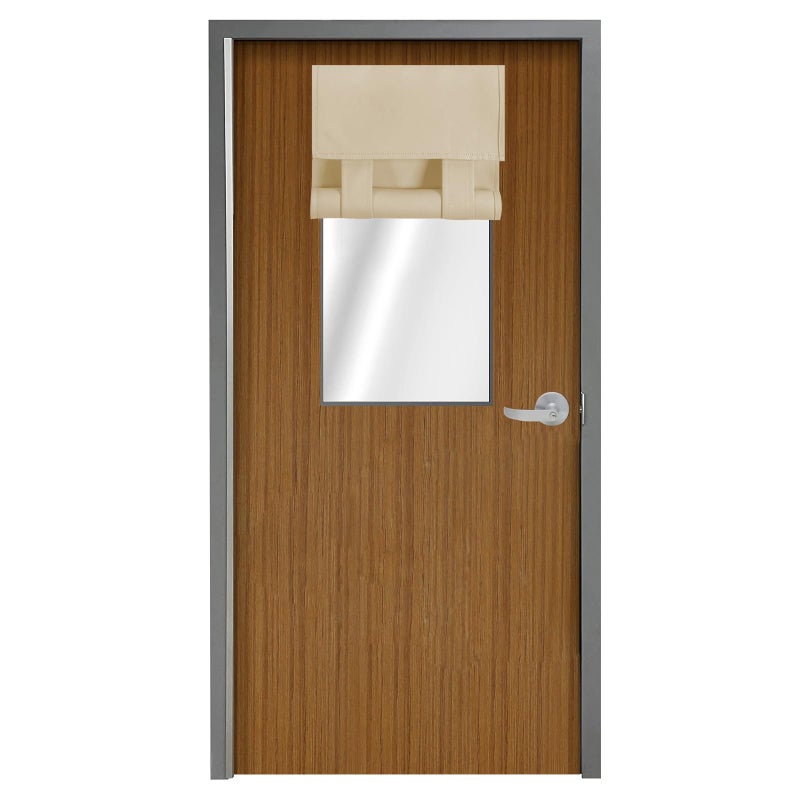 WdFour Classroom Door Window CoverBlackout Shades for Classroom Windows and DoorsPrivacyRoom Darkening Design Blocks Views Classroom Window Cover Lockdown 12W x 30L Inches 1 Panel Beige