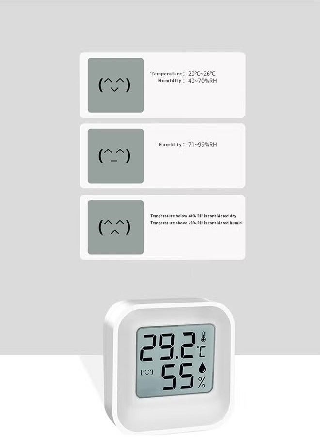 Digital Hygrometer Indoor Thermometer, Mini Humidity Meter Room Thermometer (White) - Image 3