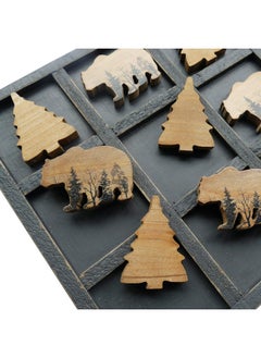 NIKKY HOME NIKKY HOME Cute Bear Decorative Wooden Board Travel Game Tic Tac Toe for Fun  - Image 4