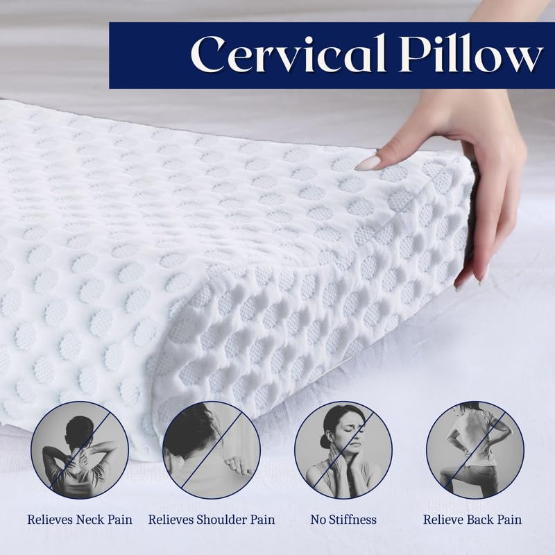 Dormyo Cervical Pillow for Neck and Shoulder Pain (Classic, King Contour (24"x14"x5")) - Image 2