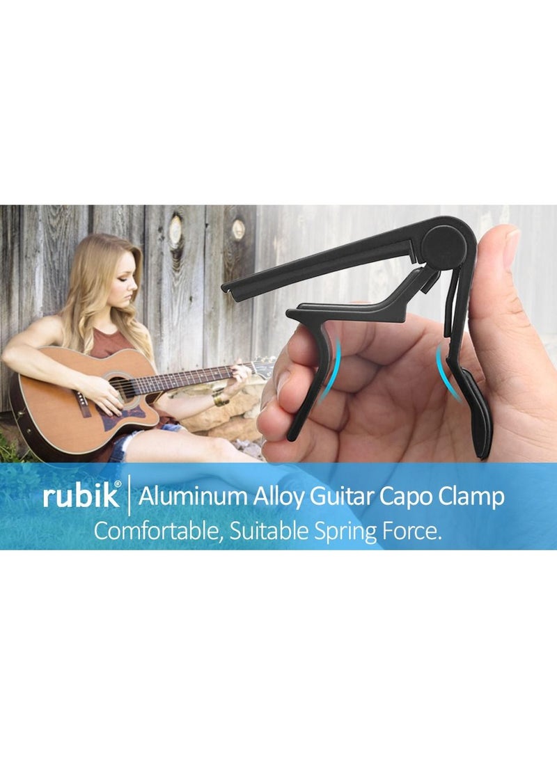 Rubik Guitar Capo Rubik Aluminum Alloy Guitar Capo Clamp for 6-String Acoustic, Classic and Electric Guitar (Black)  - Image 4