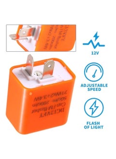 SOLDOUT 12V 2 Pin Motor Cycle Bike Blinker Adjustable LED Flasher Motorcycle Relay Turn Signal Indicator Hyper Flashing (Orange)  - Image 3