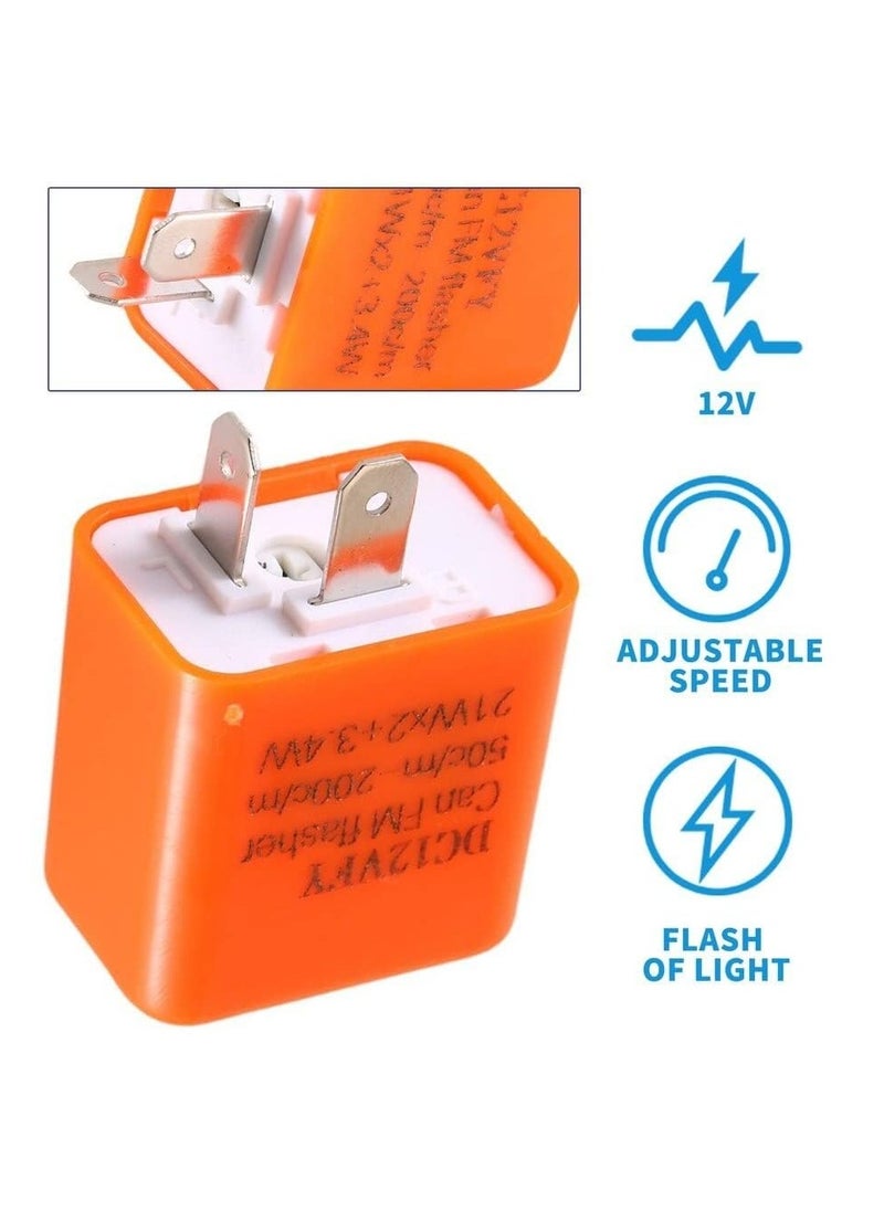 SOLDOUT - 12V 2 Pin Motor Cycle Bike Blinker Adjustable LED Flasher Motorcycle Relay Turn Signal Indicator Hyper Flashing (Orange) - Image 1