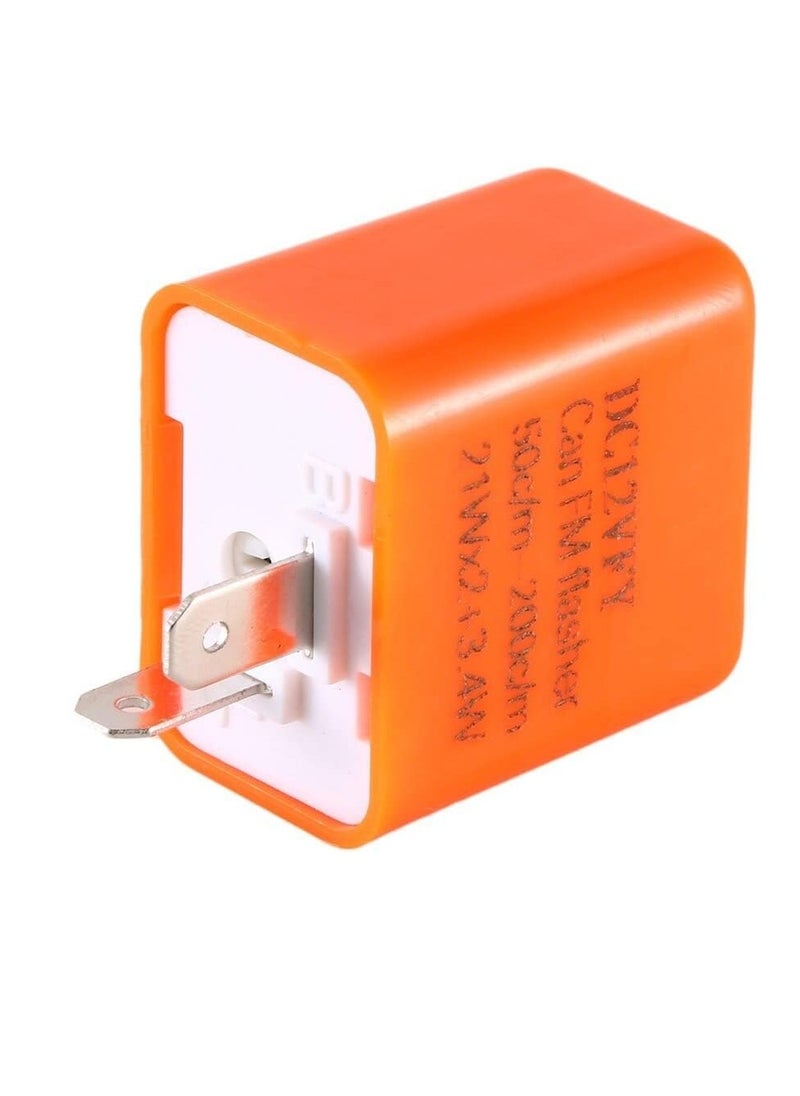 SOLDOUT - 12V 2 Pin Motor Cycle Bike Blinker Adjustable LED Flasher Motorcycle Relay Turn Signal Indicator Hyper Flashing (Orange) - Image 1
