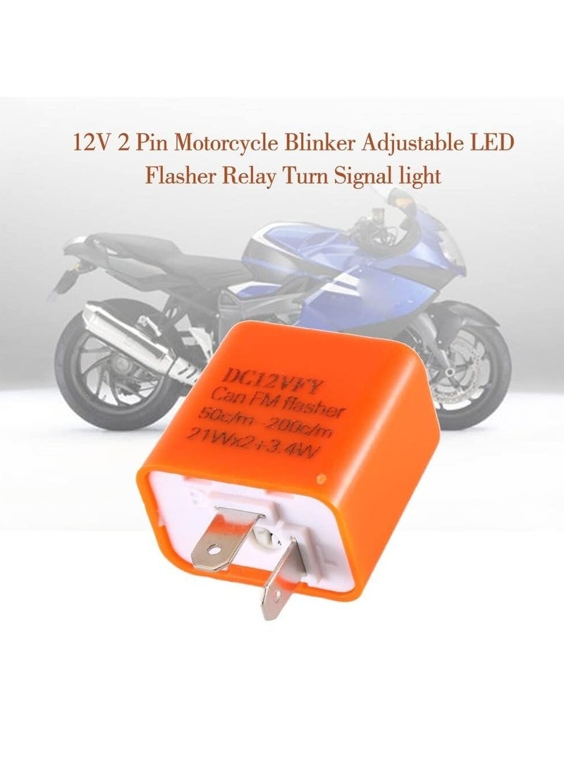 SOLDOUT - 12V 2 Pin Motor Cycle Bike Blinker Adjustable LED Flasher Motorcycle Relay Turn Signal Indicator Hyper Flashing (Orange) - Image 1