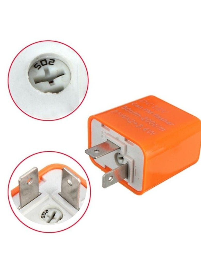 SOLDOUT - 12V 2 Pin Motor Cycle Bike Blinker Adjustable LED Flasher Motorcycle Relay Turn Signal Indicator Hyper Flashing (Orange) - Image 1