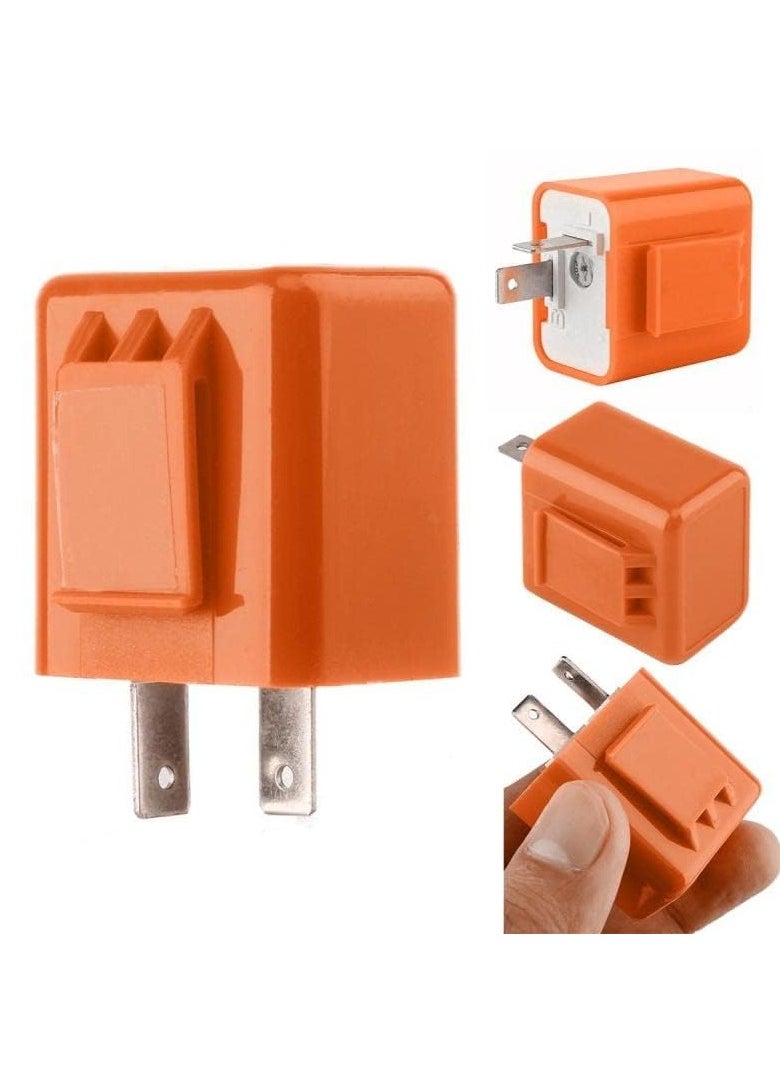 SOLDOUT - 12V 2 Pin Motor Cycle Bike Blinker Adjustable LED Flasher Motorcycle Relay Turn Signal Indicator Hyper Flashing (Orange) - Image 1