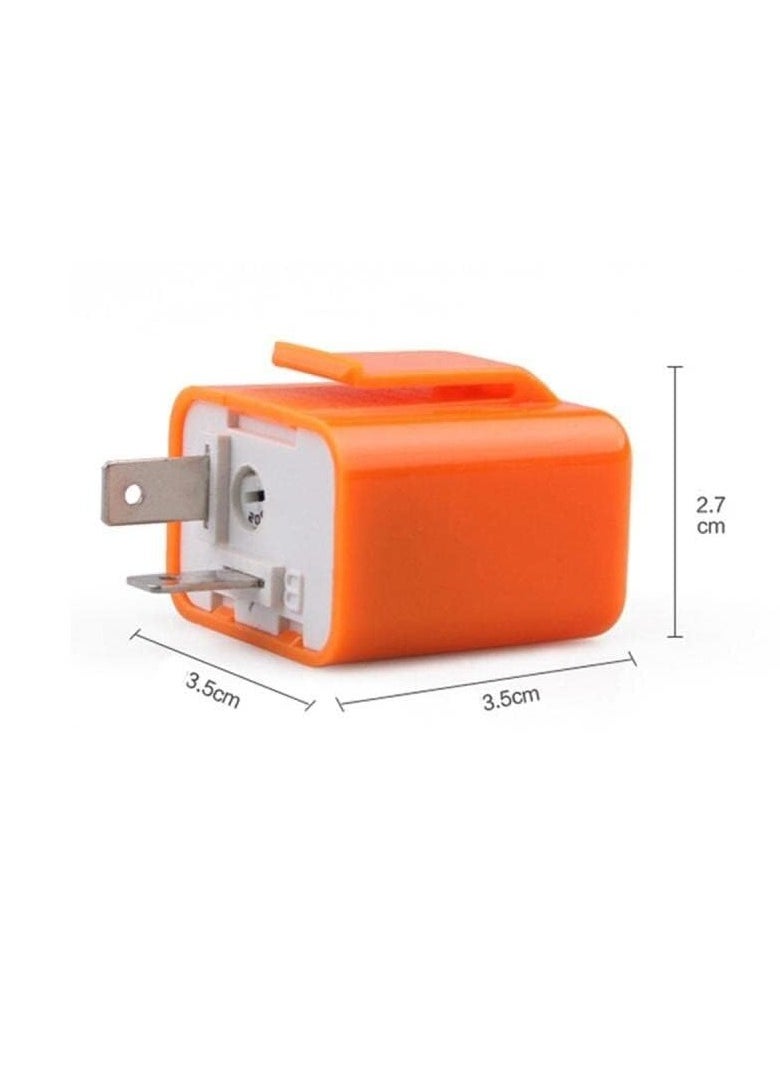 SOLDOUT - 12V 2 Pin Motor Cycle Bike Blinker Adjustable LED Flasher Motorcycle Relay Turn Signal Indicator Hyper Flashing (Orange) - Image 1