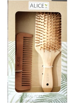 ALICE Wooden brush set + wooden comb - pzsku/Z7E04AAA79B6582720032Z/45/_/1725213674/0096048a-e958-4e85-8861-2464bd11640d