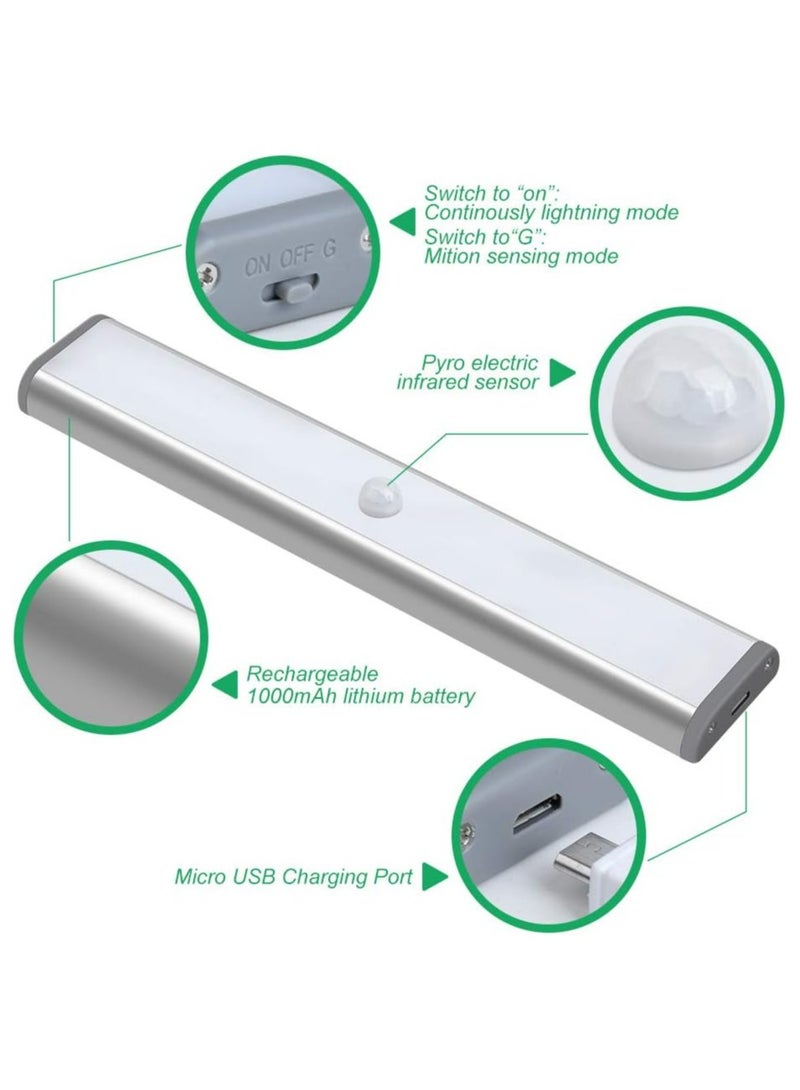 EZGOZ Rechargeable Motion Sensor Light LED Wireless with Dual Modes Night Light Closet Lights LED Lighting for Cabinet Wardrobe Drawer Stairs Cupboard Counter Pantry Bed 3 Pack,Warm Light - Image 4