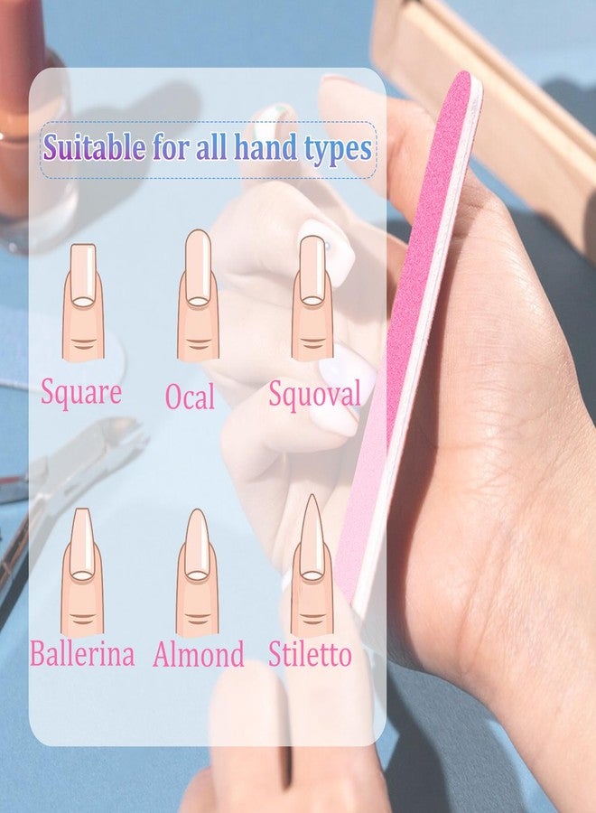 cobee 100 Pcs Nail File Professional Nail Files, 180/240 Grit Nail Files, Double Sided Emery Board Nail Styling Manicure Tools for Women Nail Care(8.5 x 1.3 cm) - Image 4