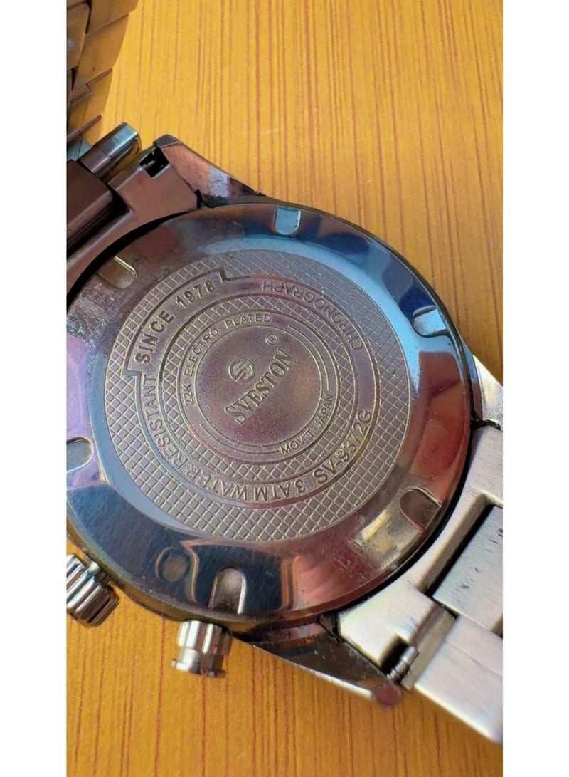Sveston SV-9372G Original Japanese Movement Stainless Steel Chain Watch with Green Dial – Pre-Owned, Excellent / Like New Condition - Image 5