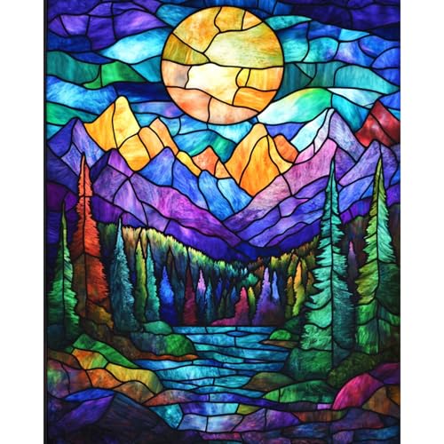 obterie Mountains Paint by Numbers Kit for Adults Beginner Sun Oil Painting Kit Adult Paint by Number Kits on Canvas DIY Painting for Beginners Art by Numbers for Gifts Home Wall Decor 16x20 Inch - Image 1
