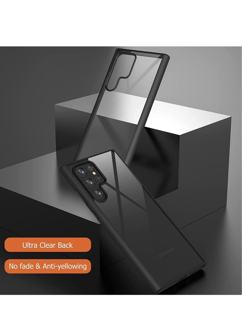 إيف متوافق مع حافظة سامسونج جالاكسي S22 الترا، غطاء ممتص للصدمات شفاف رفيع وشفاف ومقاوم للصدمات لهاتف سامسونج اس 22 الترا 5 جي (2022) (أسود) - Image 2
