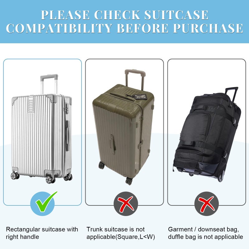Yotako Clear PVC Suitcase Cover Protectors 32 Inch Luggage Cover for Wheeled Suitcase (32'') Gift - Image 5