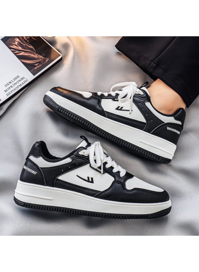 Pull Back Warrior Men's Casual Sneakers Flat Comfortable All-season Shoes Wbn-2427 White Black Size 43 - Image 4