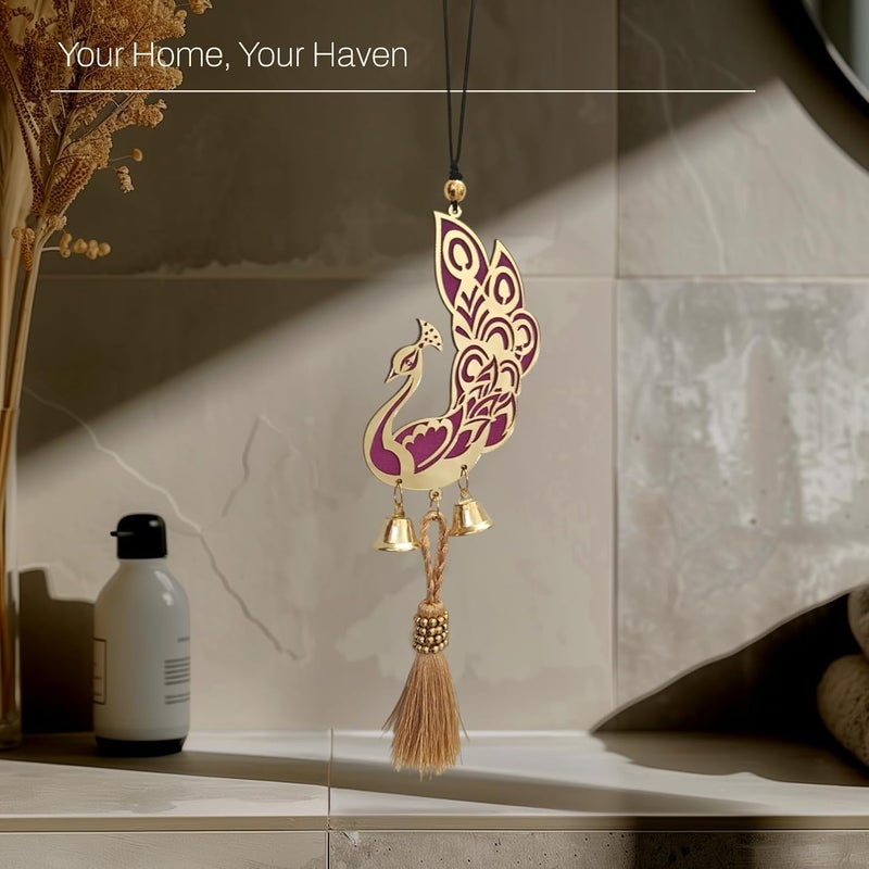 Jiyu Creation Car Hanging Ornament Peacock Dream Catcher for Positive Energy Rearview Mirror Charm Home and Temple Decor Durable Acrylic with Original Feathers - Image 4