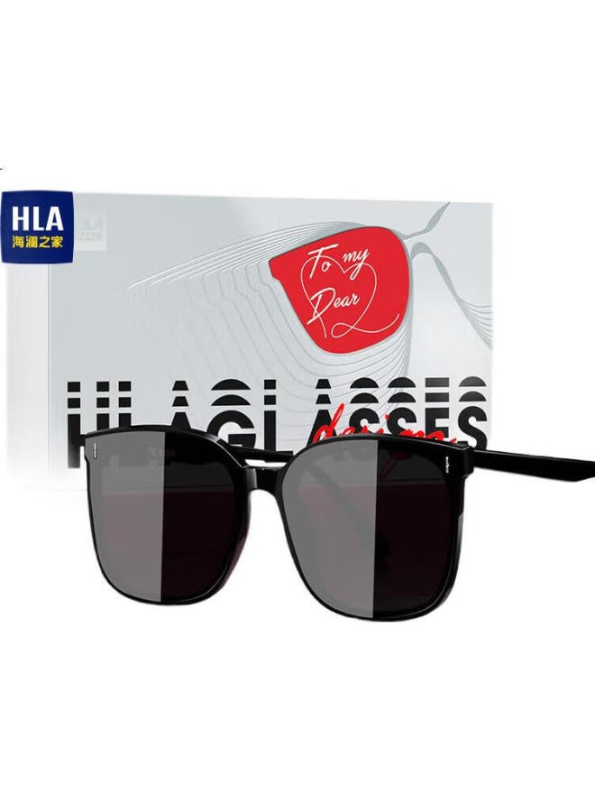 HLA Valentine'S Day Gift Sunglasses, Black Oversized Square Sunglasses, Driving Uv Protection Glasses, Gift For Boyfriend Or Girlfriend - Image 3