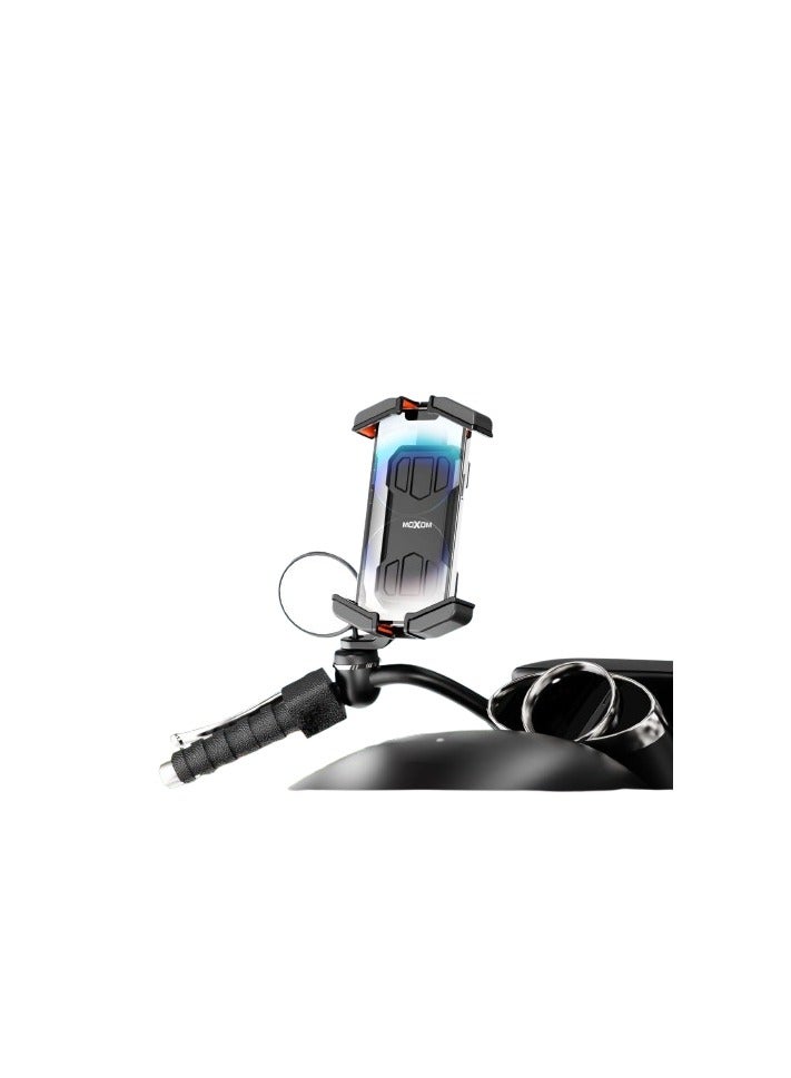MOXOM MX-VS144 Bike Handlebar Phone Holder - 360 adjustable mount holder for motorbike, phone stand for cycle - Motorbike Rear View Mirror Phone Mount  - Image 5