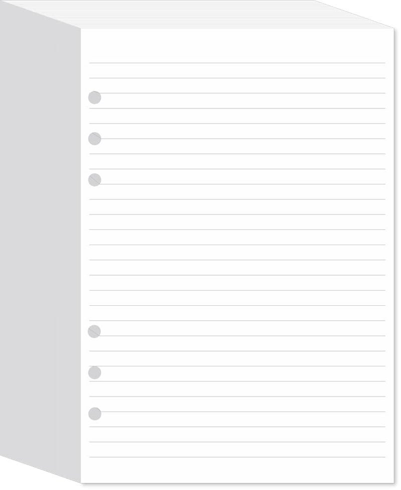 newestor A5 Lined Paper 6-Hole Punched, 250 Sheets (500 Pages), Compatible with Filofax A5 Organizer, 100gsm, White - Image 1