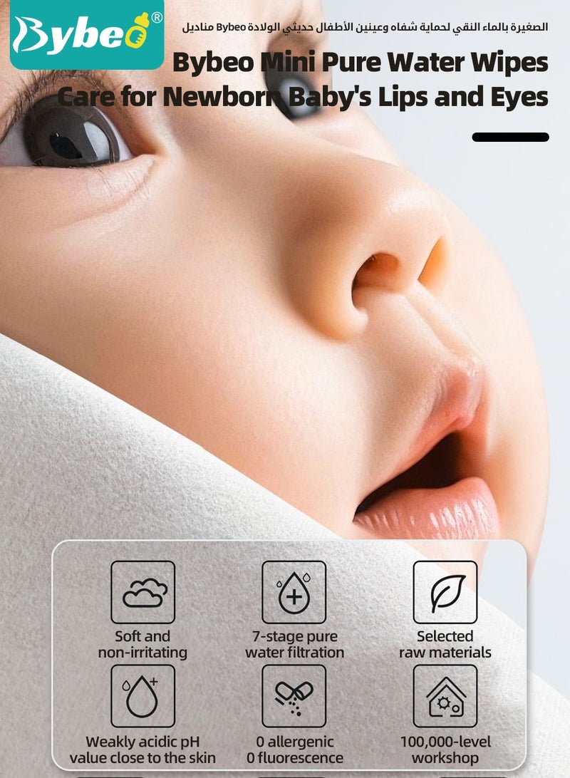 Bybeo Baby Wipes, 99% Pure Water Wipes, Alcohol and Paraben Free, Ultra Soft & Gentle Wet Wipes for Sensitive & Delicate Skin, Portable Mini Individual Package for Travel and Outdoors, 64 Pack x 8 (512 Wipes) - Image 5