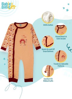 Babies Basic 100% Cotton Printed Long Sleeves Jumpsuit/Romper/Sleepsuit For Babies  - Image 5