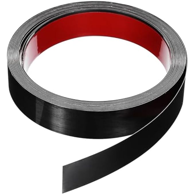 19.7 FT X 1.18 INCH WALL TRIM PEEL AND STICK MOULDING MOULDING FRAME SELF-ADHESIVE STAINLESS STEEL BRUSHED FINISH METAL STRIP TRIM EDGE BLACK - Image 2